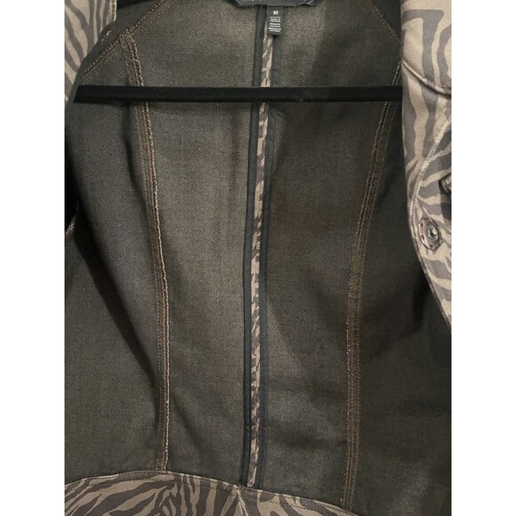 White House Black Market Women's Chocolate Brown Zebra Print Jacket Size 10 - Picture 9 of 16